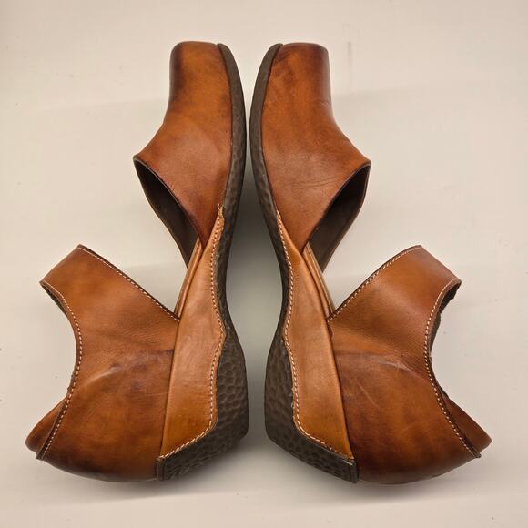 L'Artiste Gloss Mary Jane Brown Leather Closed Toe Comfort Clogs Sz 38 / 7.5 -8 - Picture 6 of 11